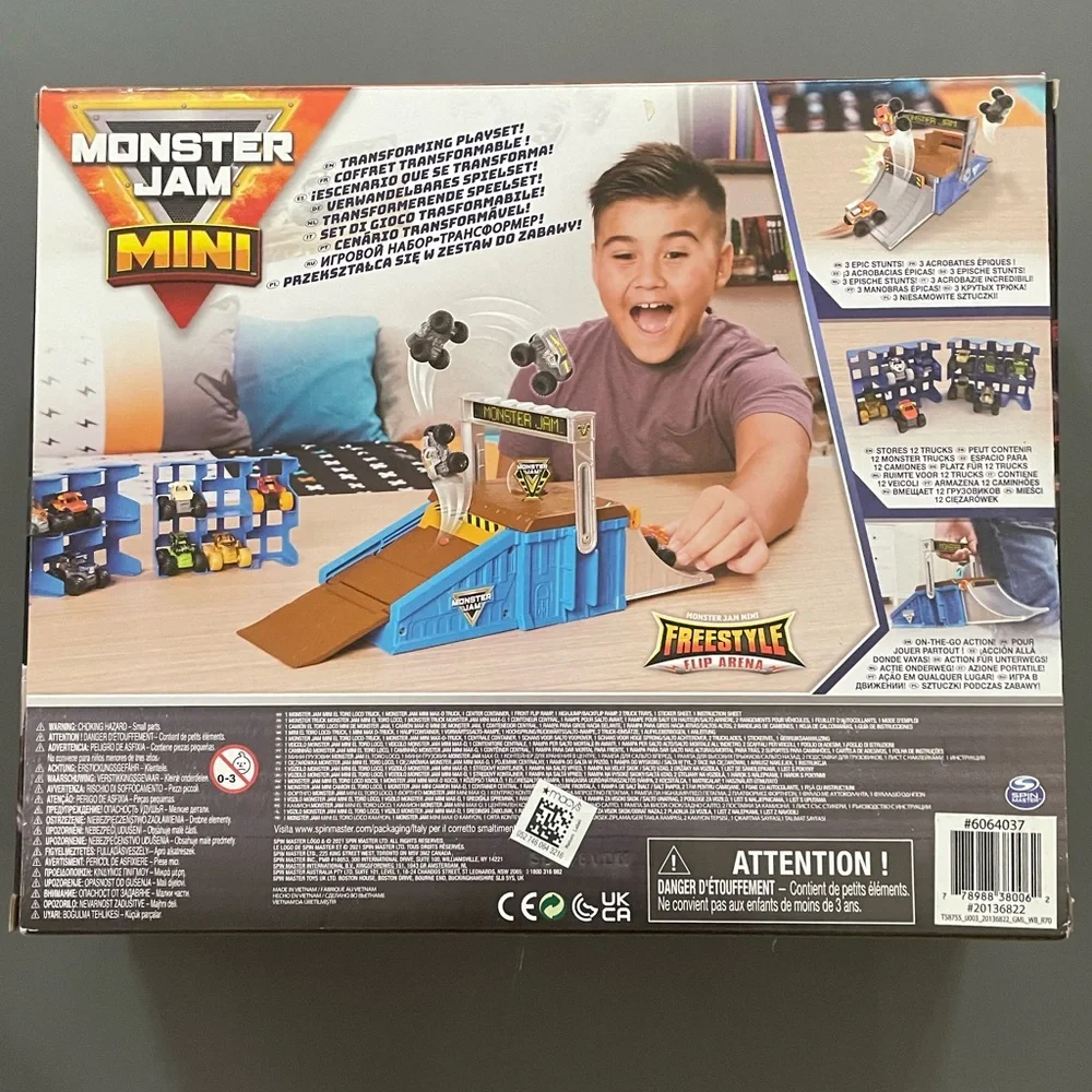 brand new- Monster Jam mini freestyle flip arena play set